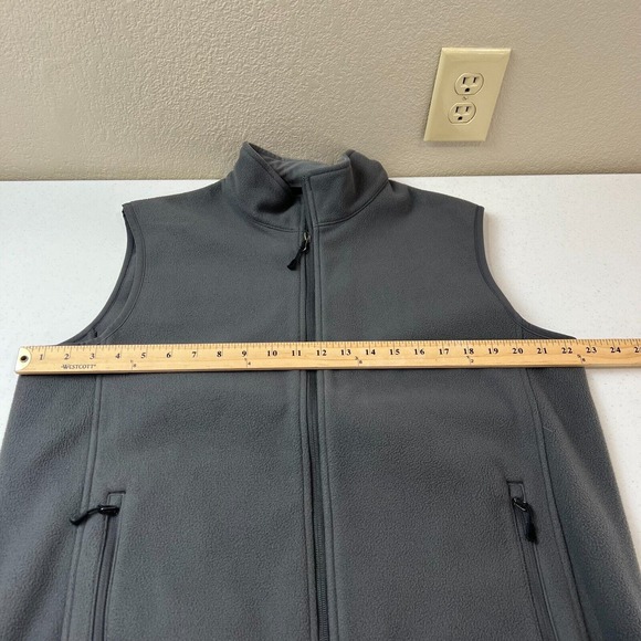 Lands End Men's Full Zip Fleece Vest Jacket Sleeveless Black Size Medium - Picture 10 of 12